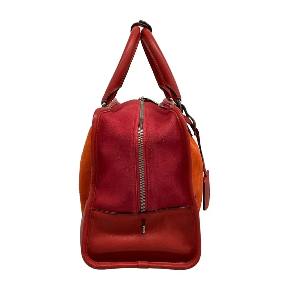 Loewe Amazona 36 Handbag Red Pink Suede Leather